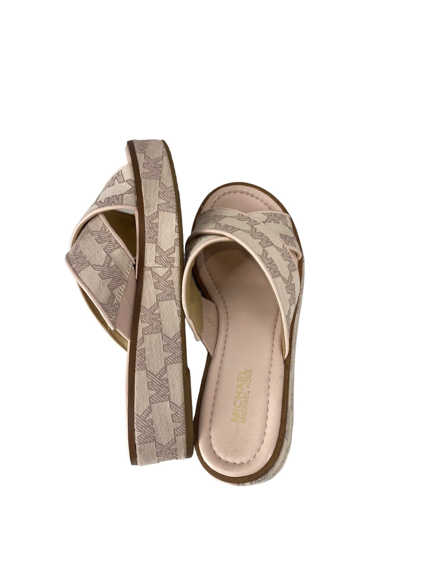Pink Sandals Heels Platform Michael By Michael Kors, Size 6.5