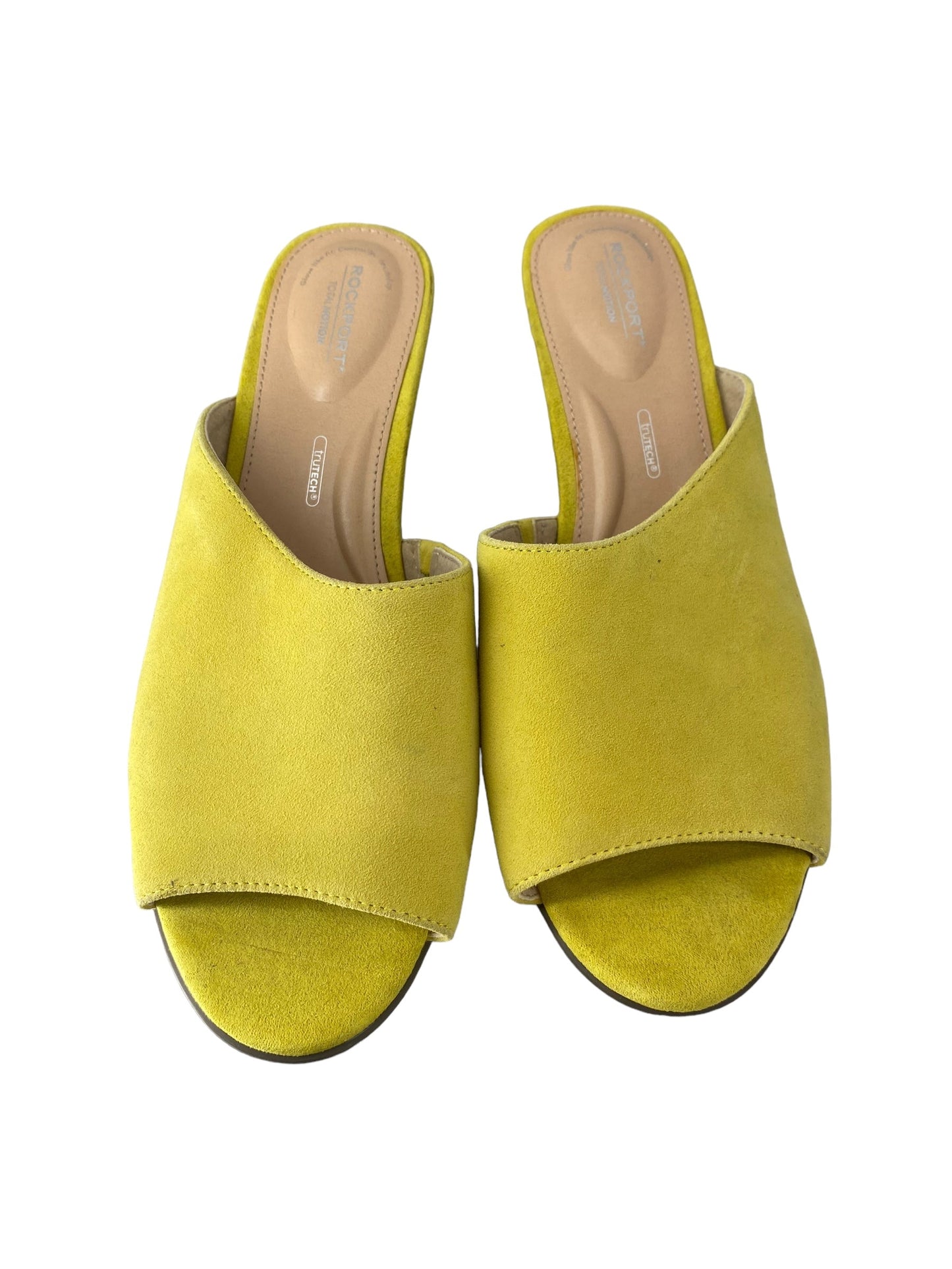 Yellow Shoes Heels Wedge Rockport, Size 8