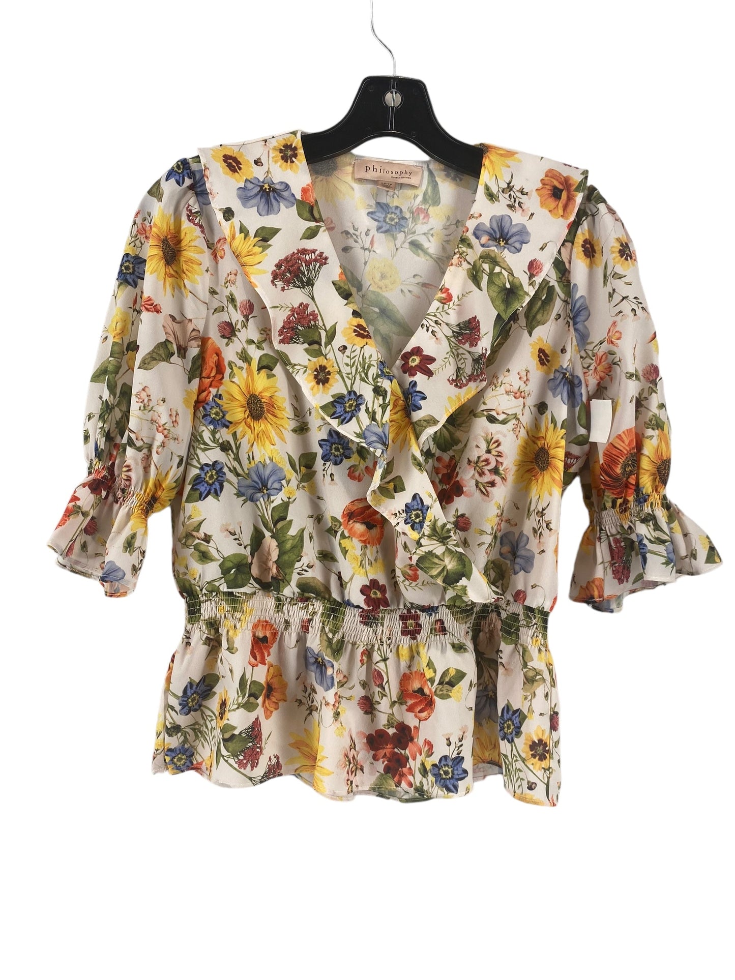 Floral Print Top 3/4 Sleeve Philosophy, Size Xs