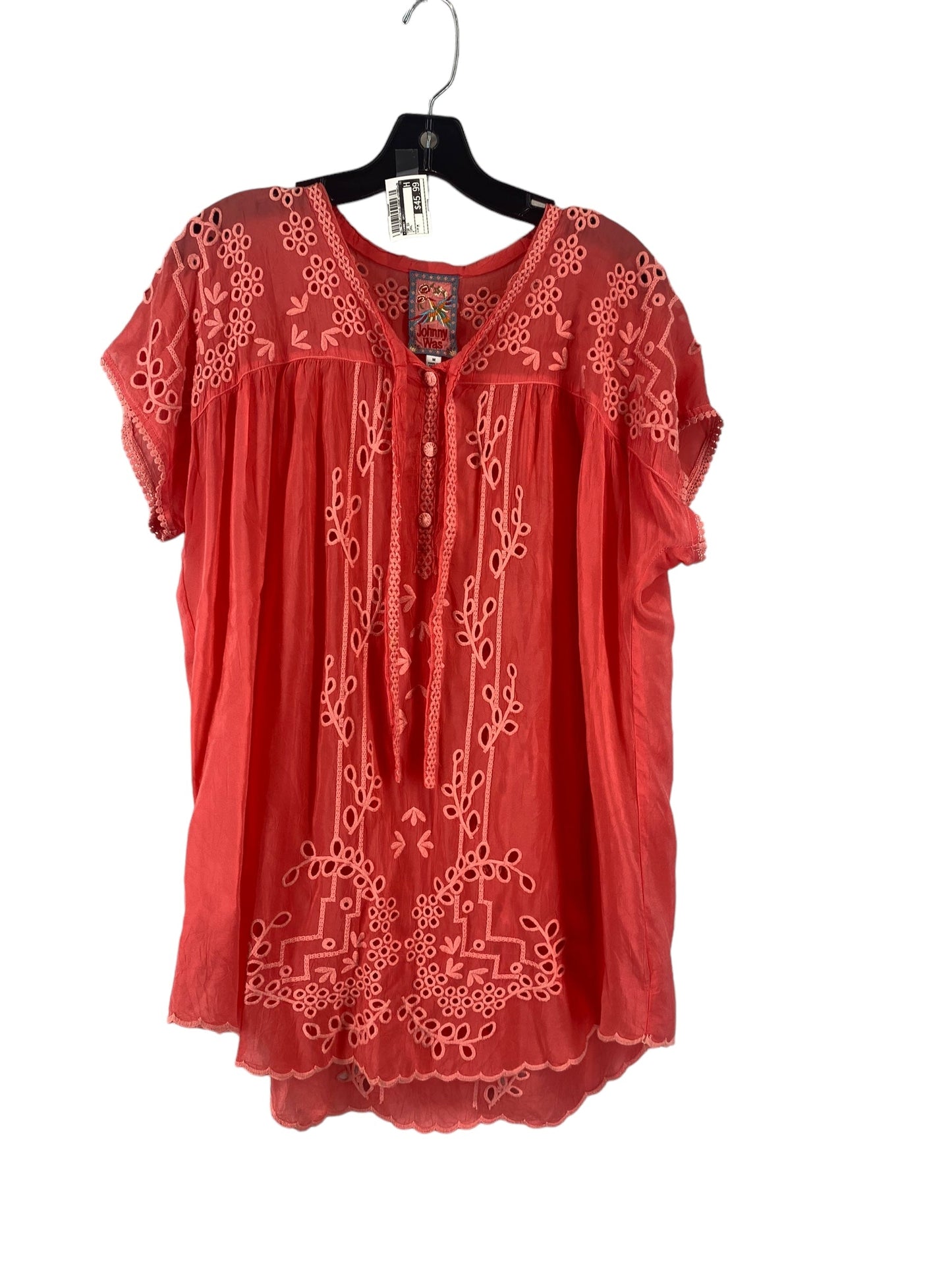 Coral Top Short Sleeve Johnny Was, Size M