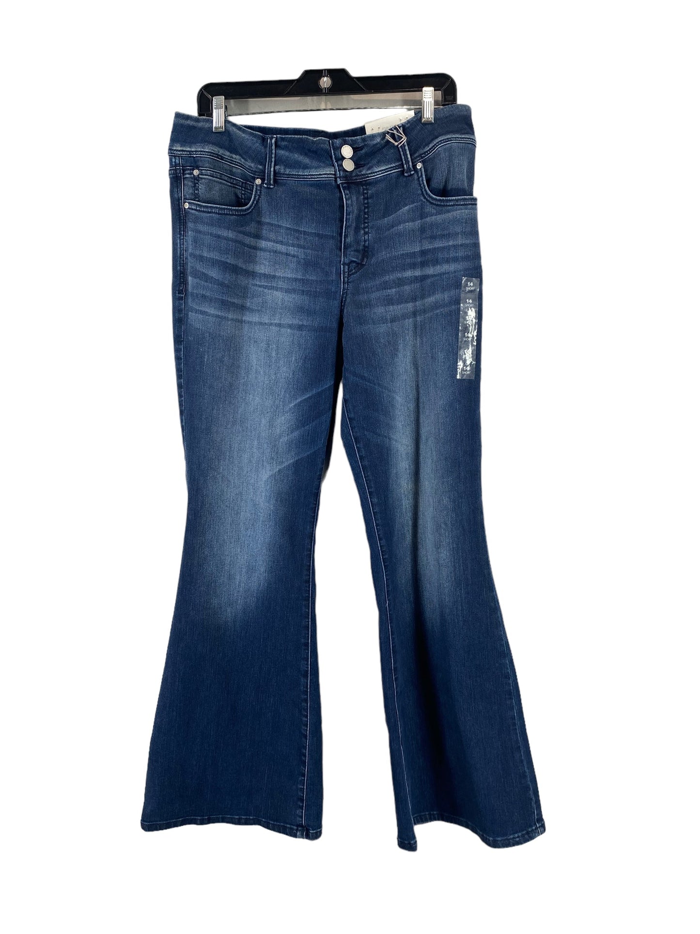 Jeans Flared By Maurices In Blue Denim, Size: 14