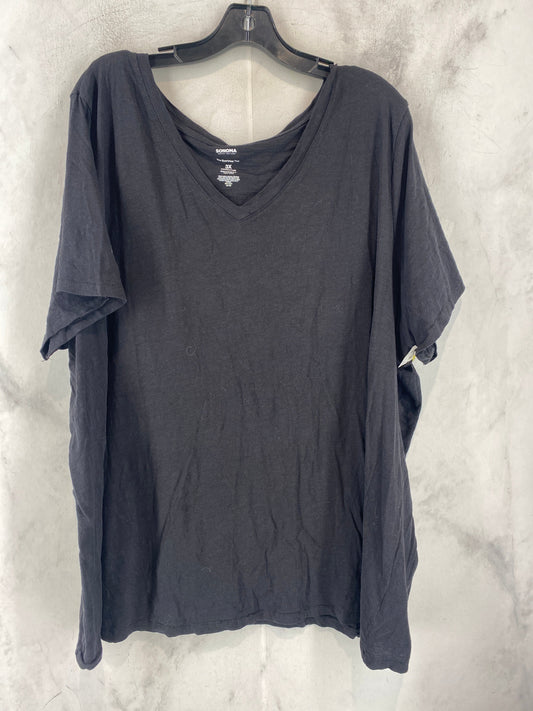 Top Short Sleeve Basic By Sonoma In Black, Size: 3x