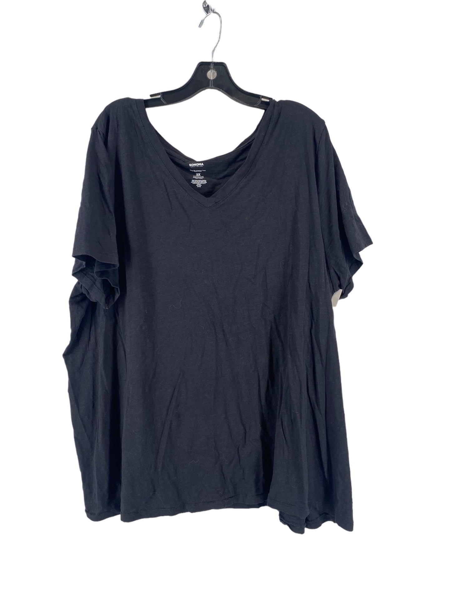 Top Short Sleeve Basic By Sonoma In Black, Size: 3x