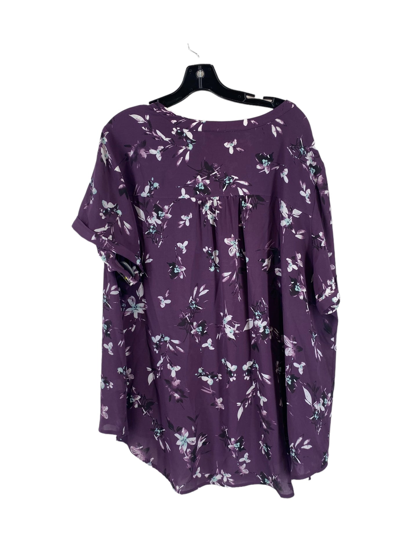 Top Short Sleeve By Evri In Purple, Size: 3x