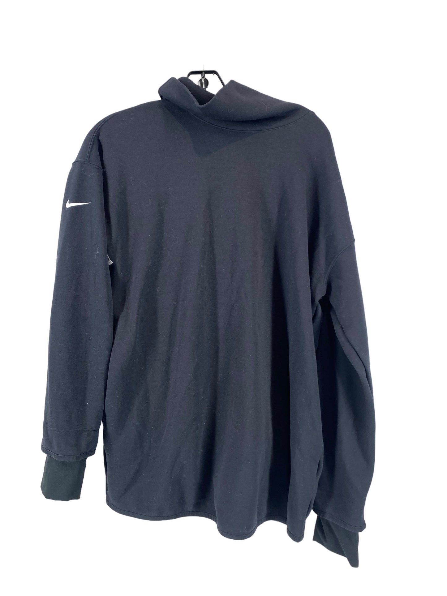 Athletic Top Long Sleeve Collar By Nike Apparel In Black, Size: M