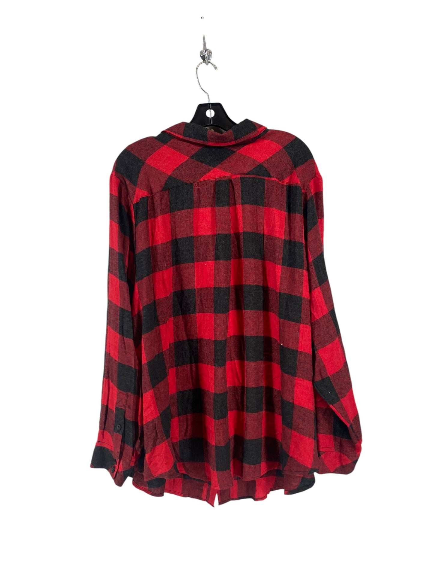 Top Long Sleeve By Torrid In Black & Red, Size: 4