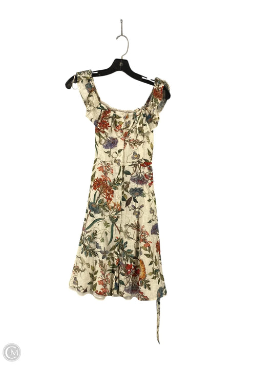 Dress Casual Short By Zara Basic In Floral Print, Size: Xs