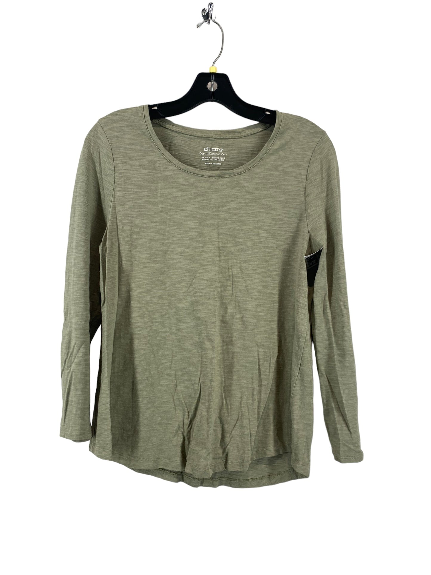 Top Long Sleeve By Chicos In Green, Size: 0