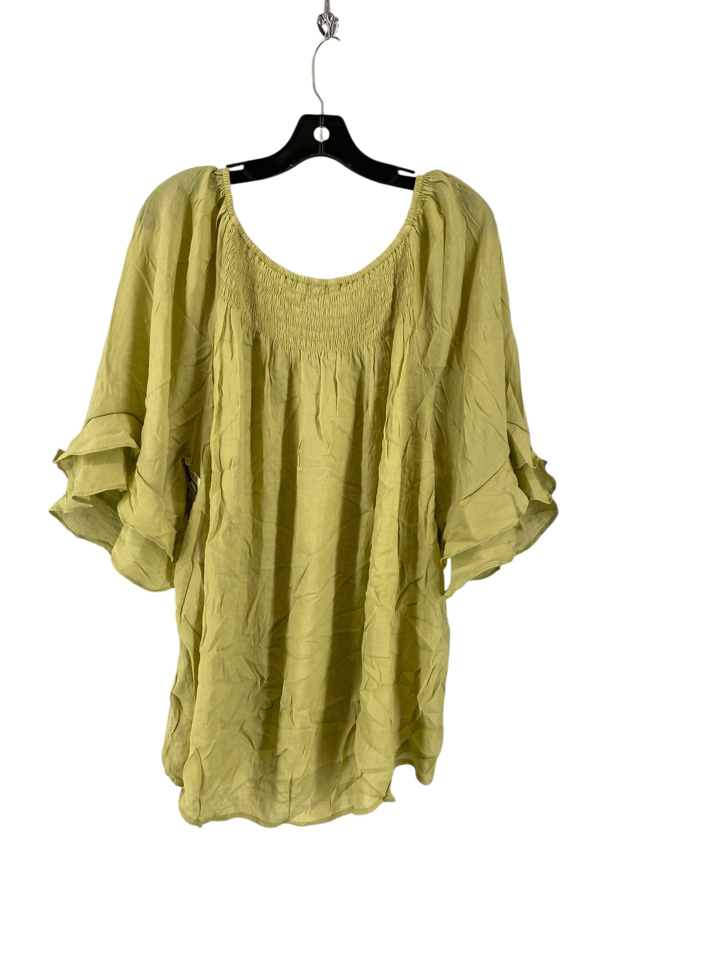 Top 3/4 Sleeve By Cato In Green, Size: 3x