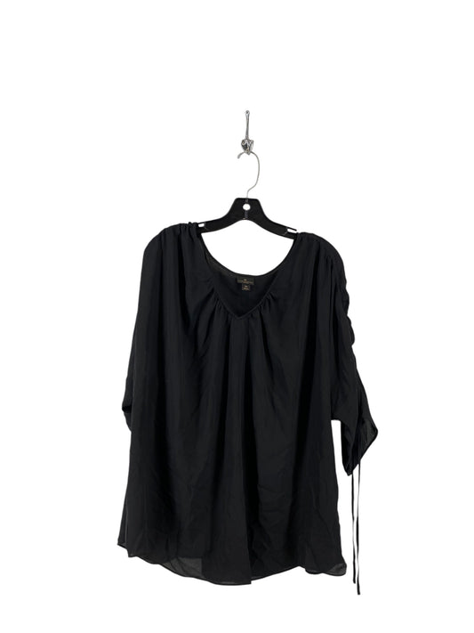 Top 3/4 Sleeve By Worthington In Black, Size: 3x