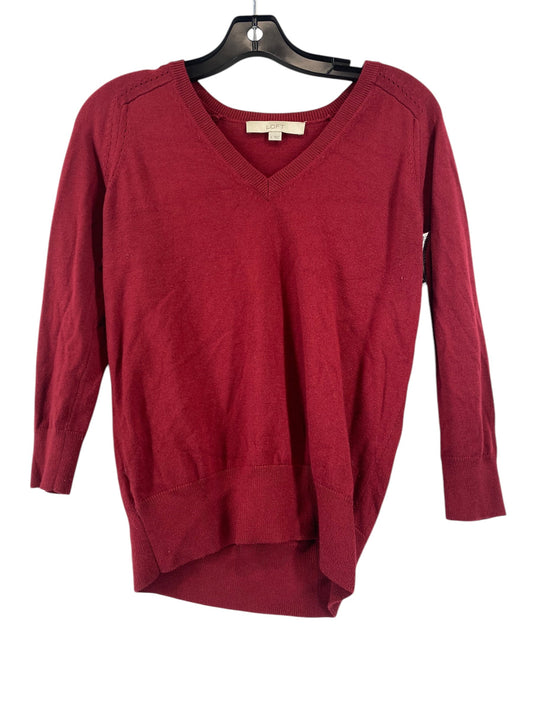 Top Long Sleeve By Loft In Red, Size: S