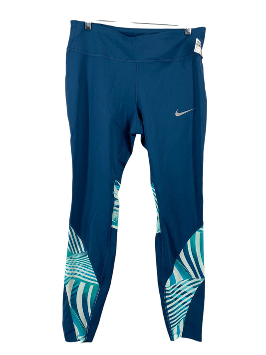 Athletic Leggings By Nike In Blue, Size: L