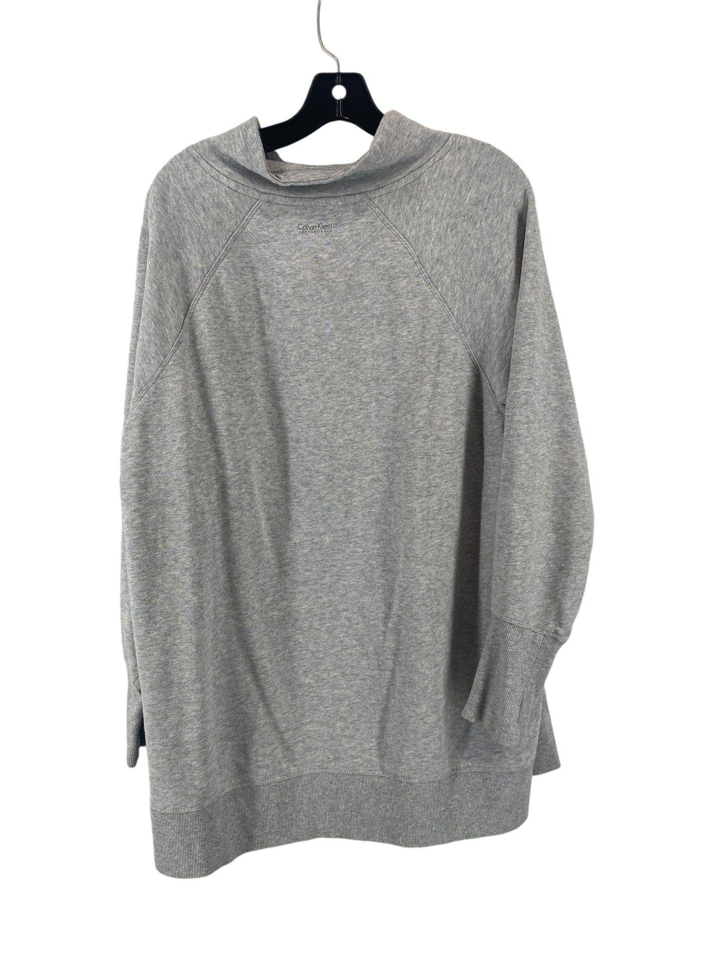 Athletic Top Long Sleeve Crewneck By Calvin Klein Performance In Grey, Size: 3x