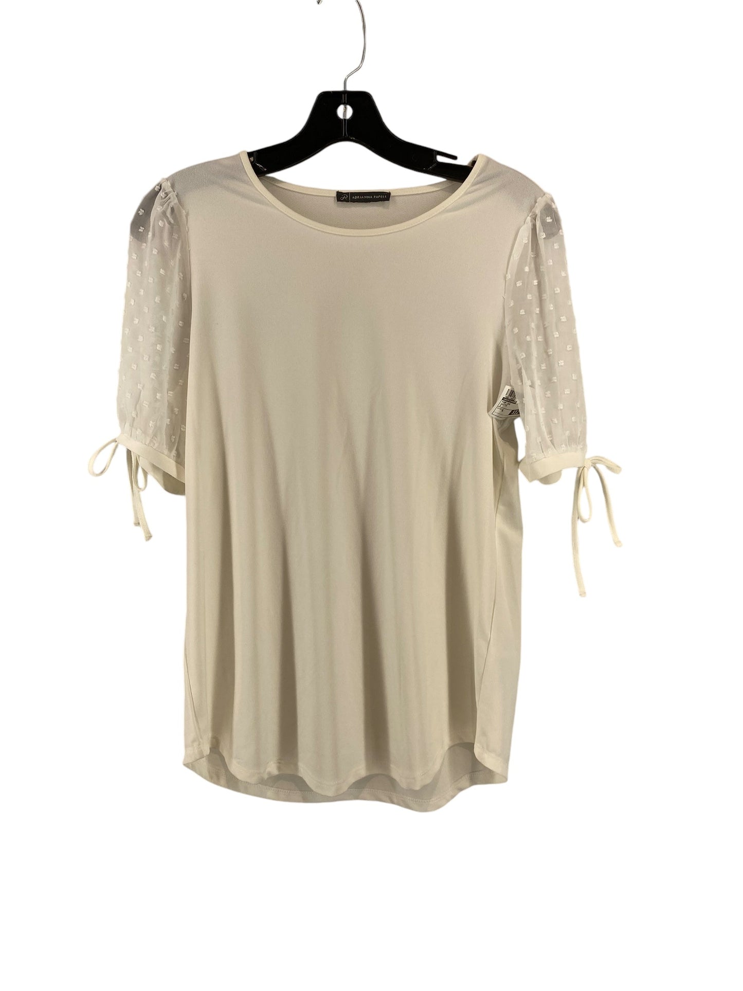 Top Short Sleeve By Adrianna Papell In White, Size: S