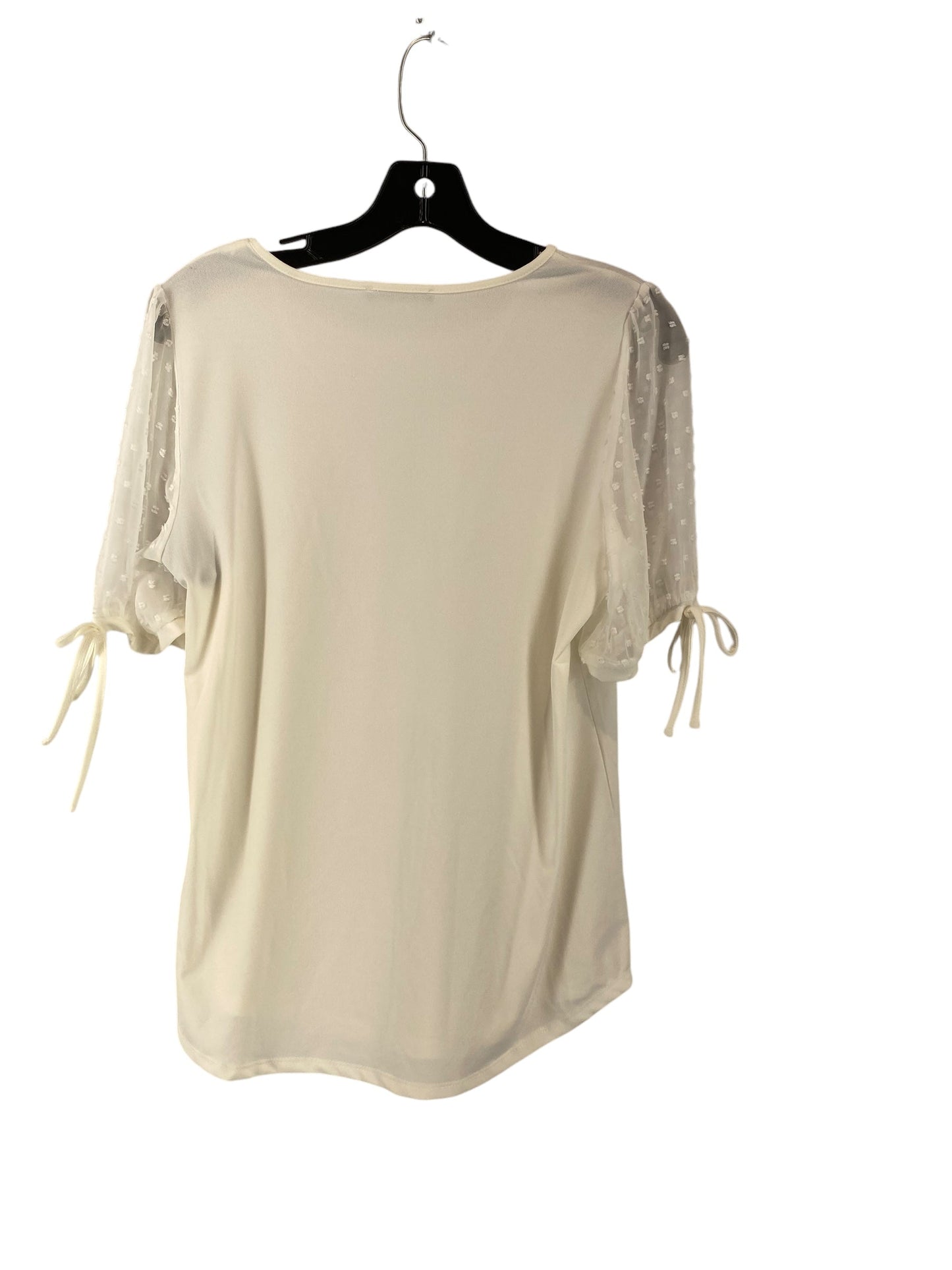 Top Short Sleeve By Adrianna Papell In White, Size: S