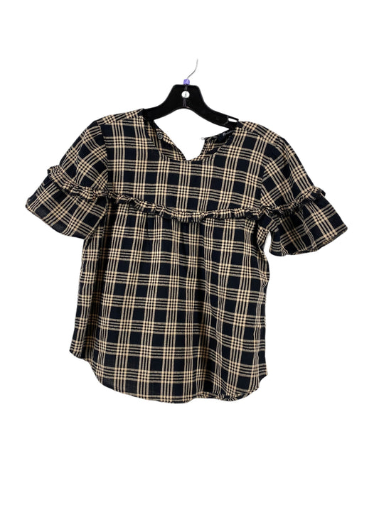 Top Short Sleeve By Madewell In Black & Tan, Size: Xs