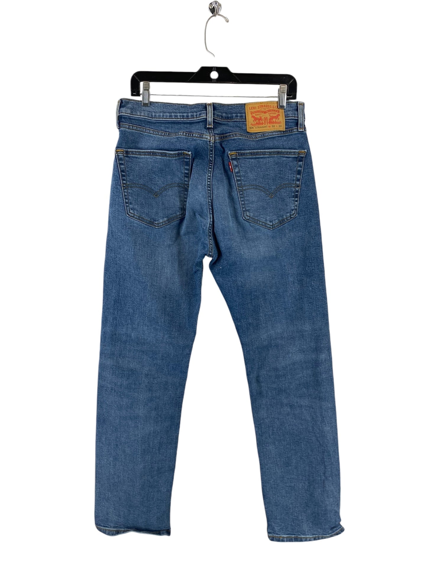 Jeans Straight By Levis In Blue Denim, Size: 12