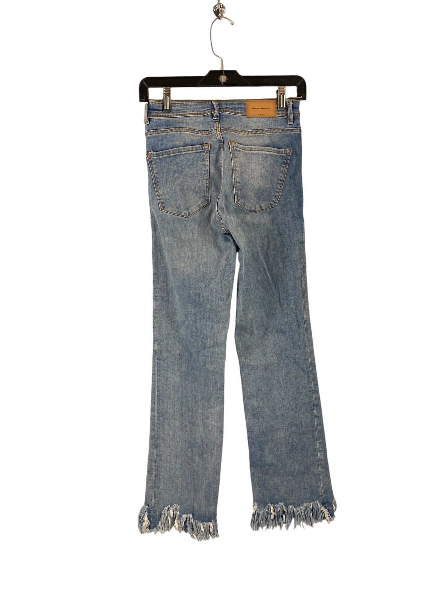 Jeans Straight By Zara In Blue Denim, Size: 4