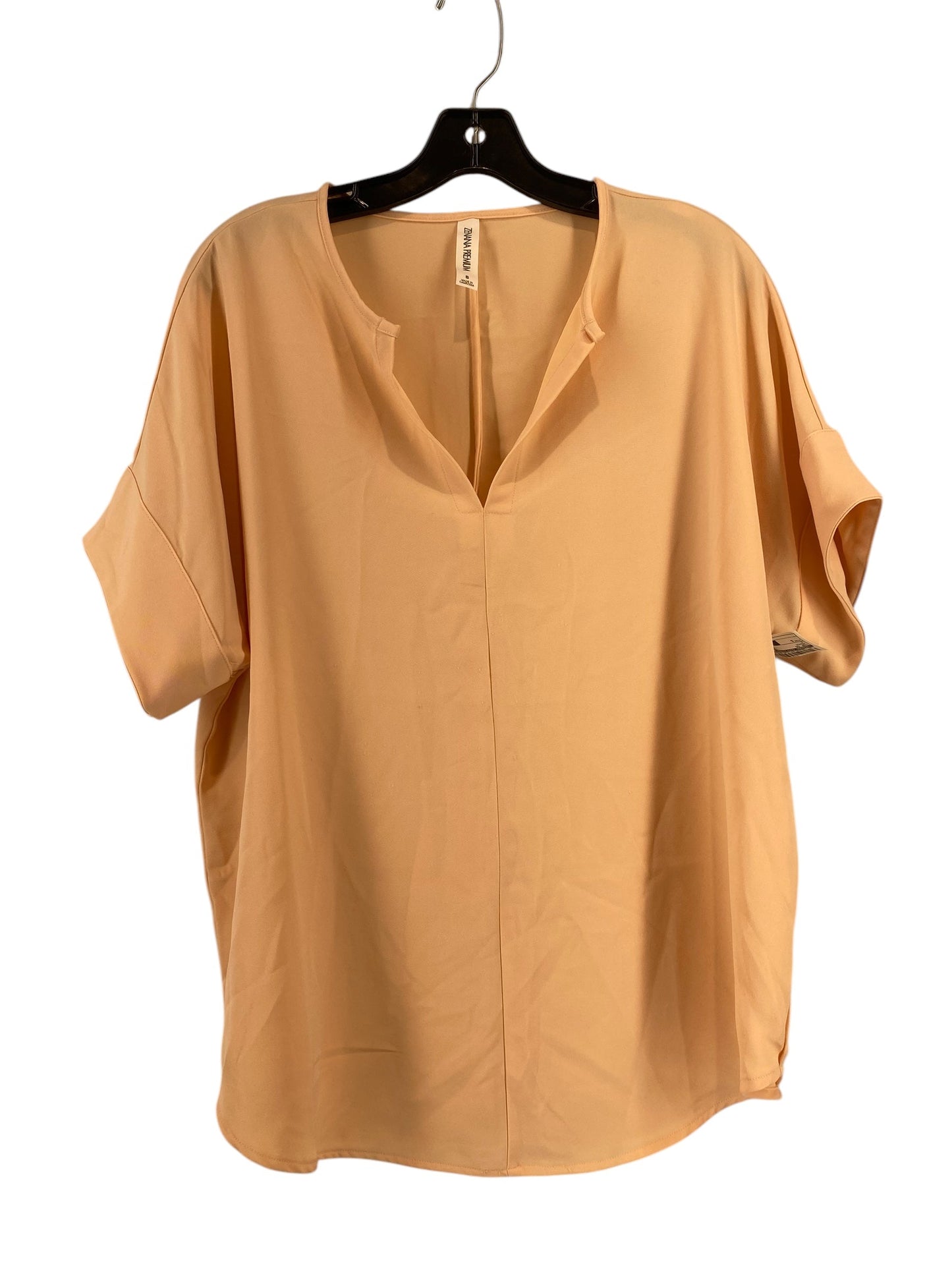 Top Short Sleeve By Zenana Outfitters In Peach, Size: S