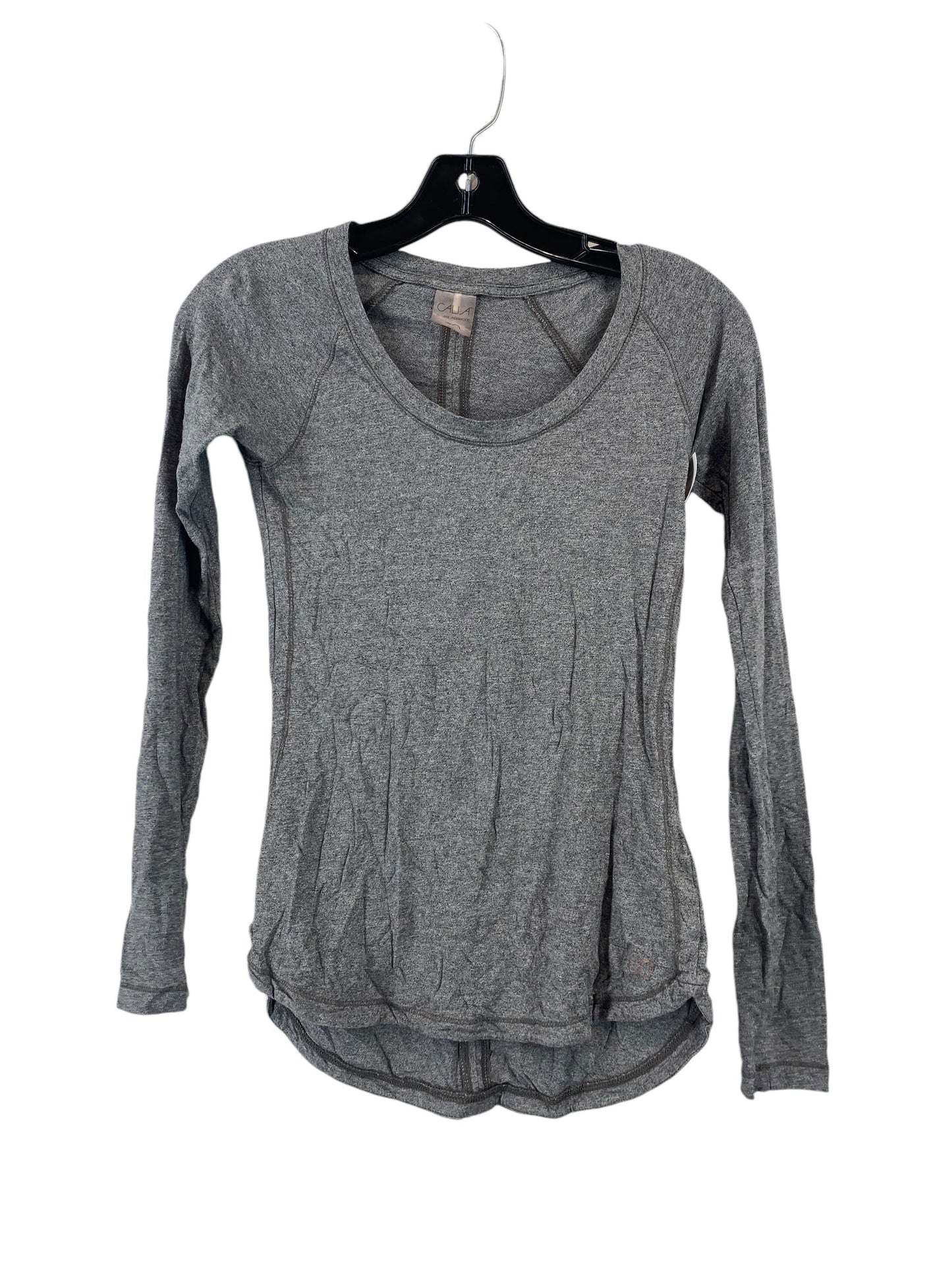 Athletic Top Long Sleeve Collar By Calia In Grey, Size: Xs