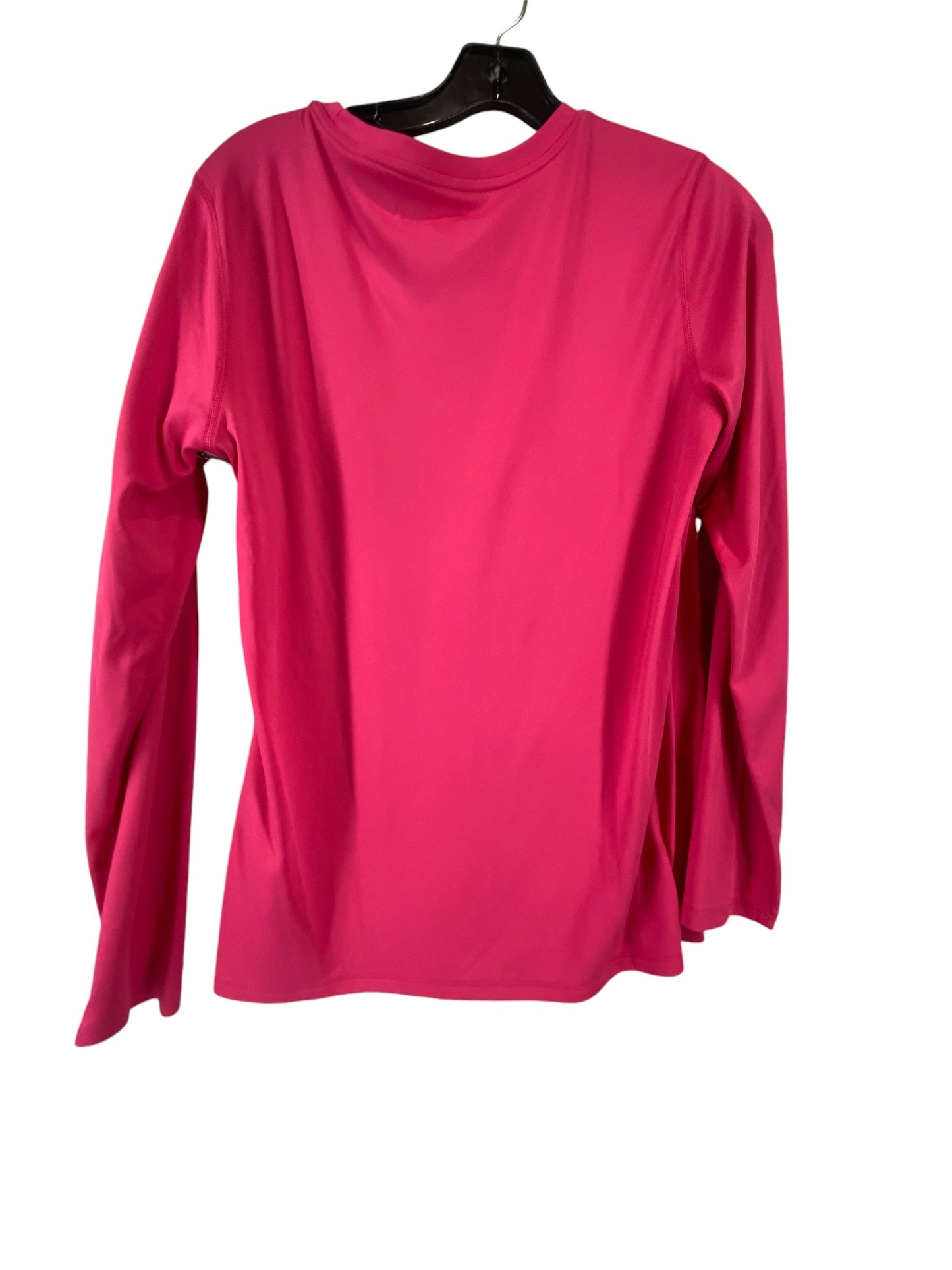 Athletic Top Long Sleeve Collar By Hanes In Pink, Size: L