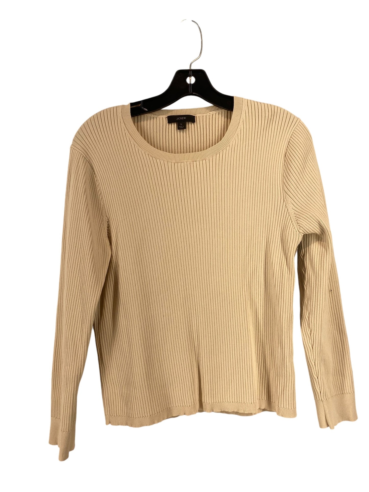 Top Long Sleeve By J. Crew In Cream, Size: L