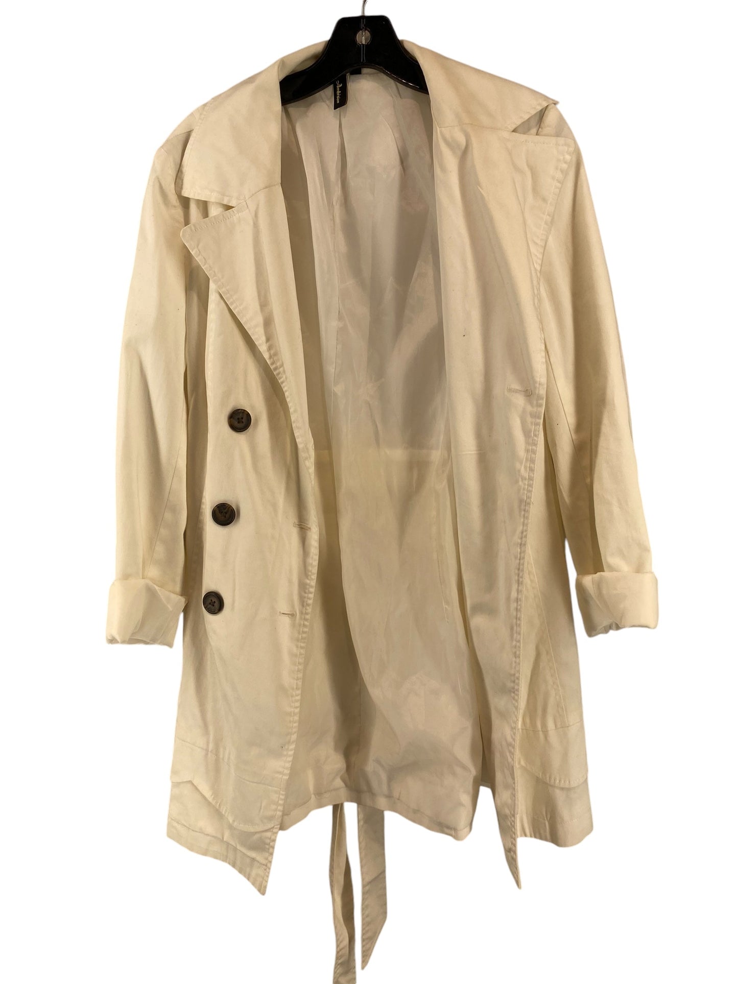 Coat Peacoat By Clothes Mentor In White, Size: L