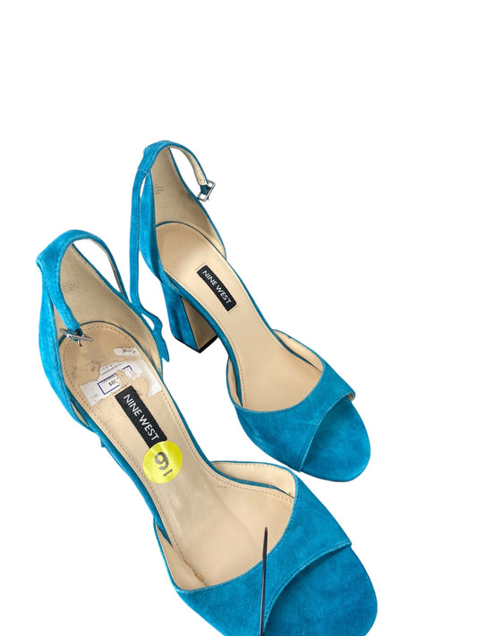 Shoes Heels Block By Nine West In Teal, Size: 9