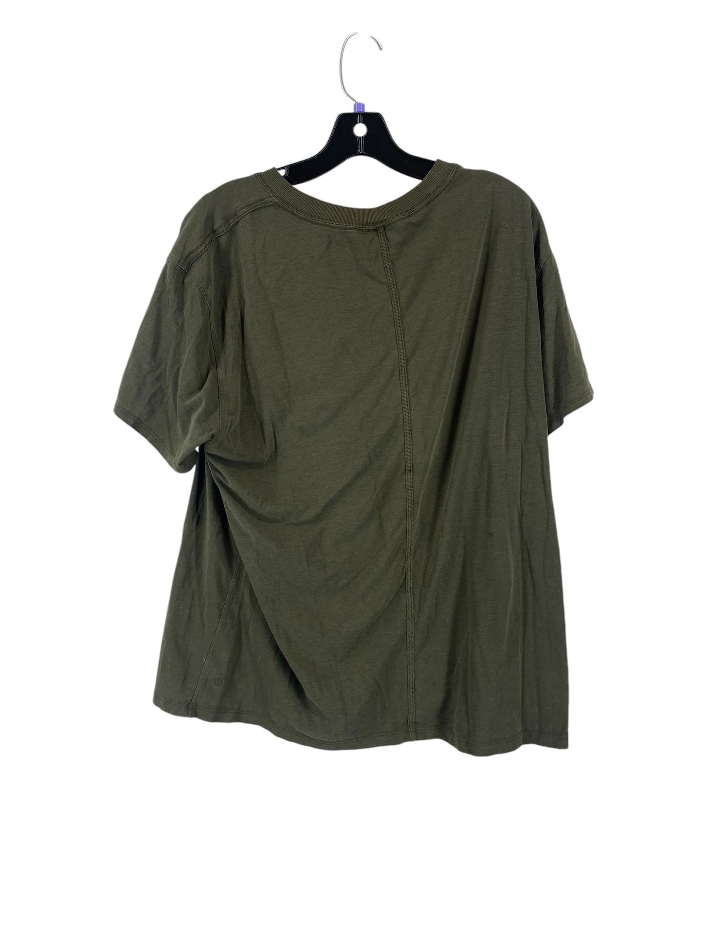 Athletic Top Short Sleeve By Lululemon In Green, Size: 10