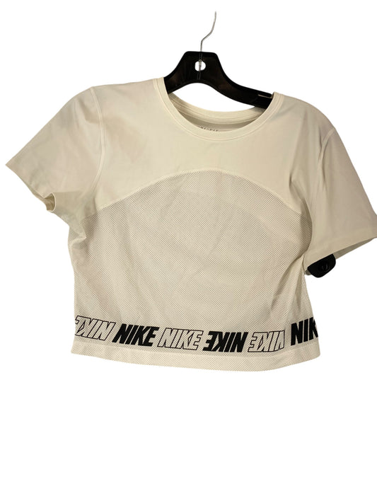 Athletic Top Short Sleeve By Nike In White, Size: M