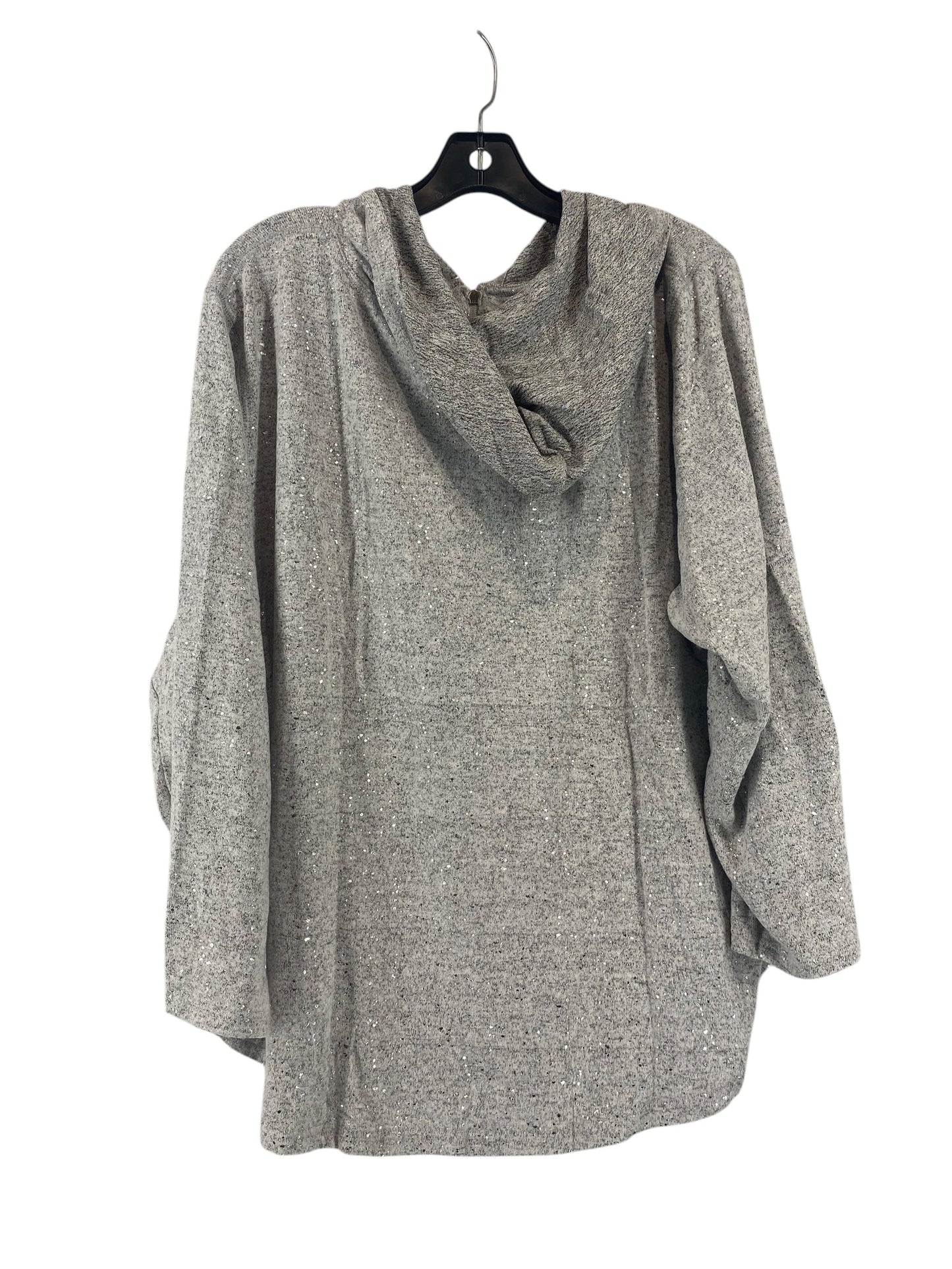 Athletic Top Long Sleeve Hoodie By Clothes Mentor In Grey, Size: 3x