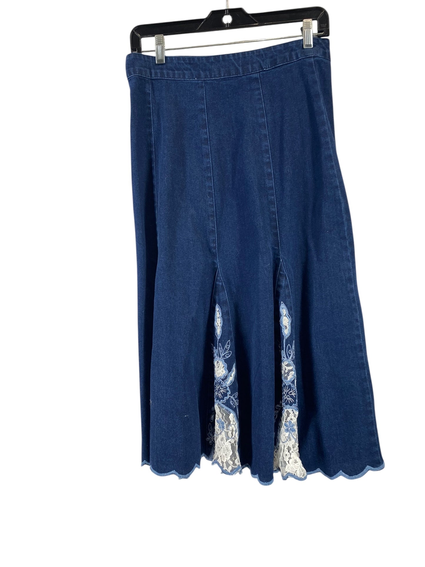 Skirt Maxi By Choices In Blue Denim, Size: Sp