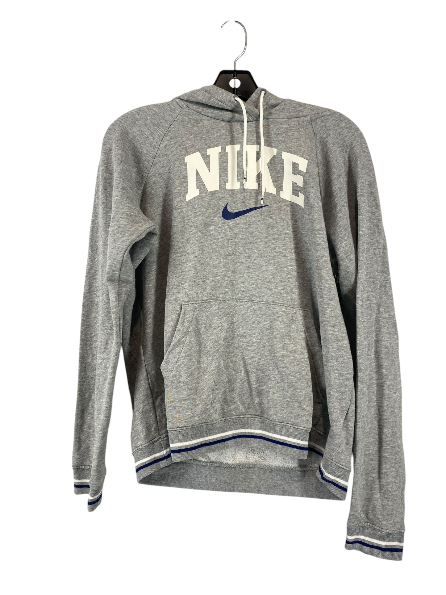 Athletic Top Long Sleeve Hoodie By Nike In Grey, Size: S