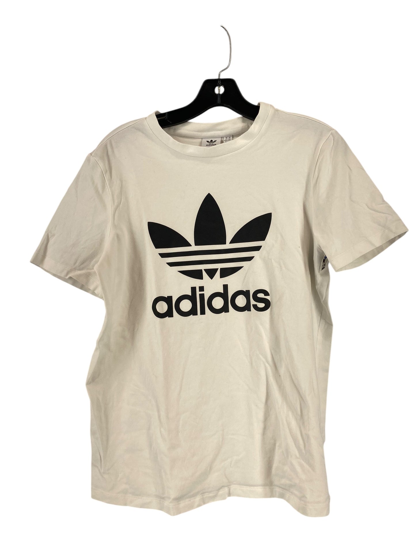 Athletic Top Short Sleeve By Adidas In White, Size: L