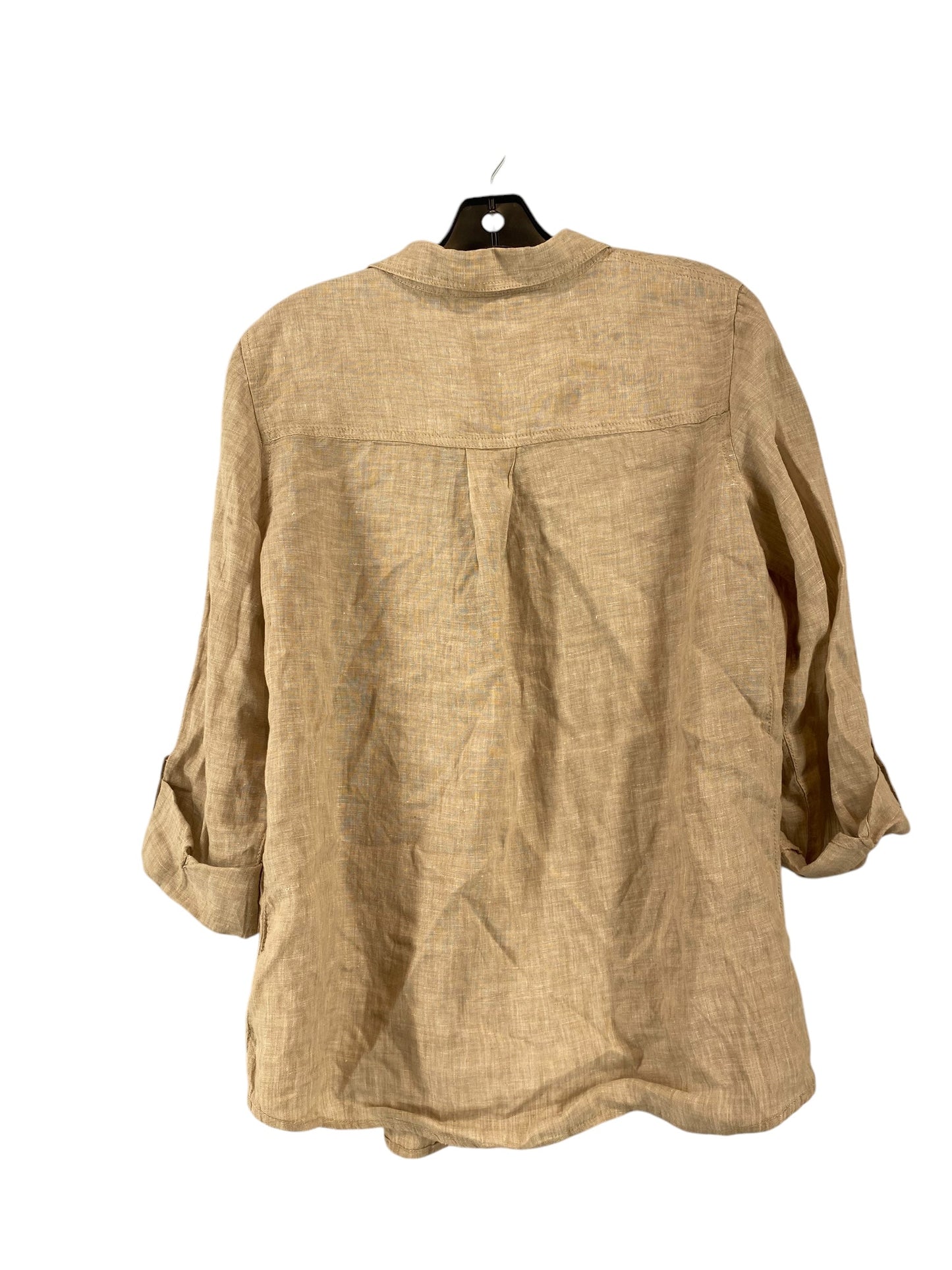 Top 3/4 Sleeve By Tahari By Arthur Levine In Tan, Size: M