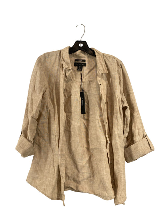 Top 3/4 Sleeve By Tahari By Arthur Levine In Tan, Size: M