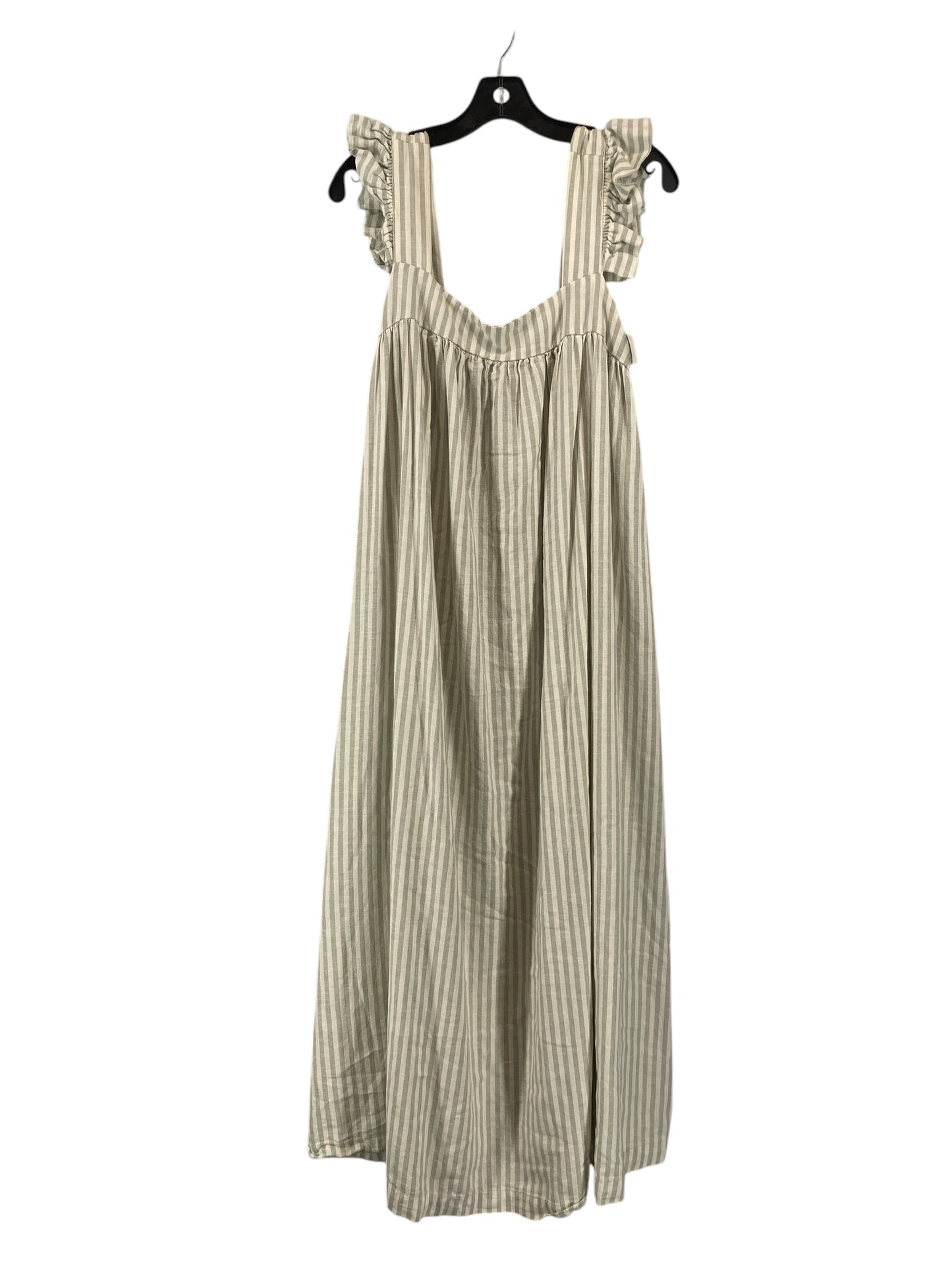 Dress Casual Maxi By A New Day In Green & White, Size: L