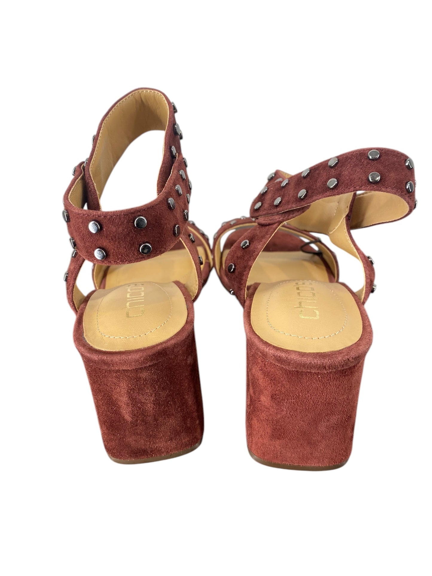 Shoes Heels Block By Chicos In Maroon, Size: 7.5