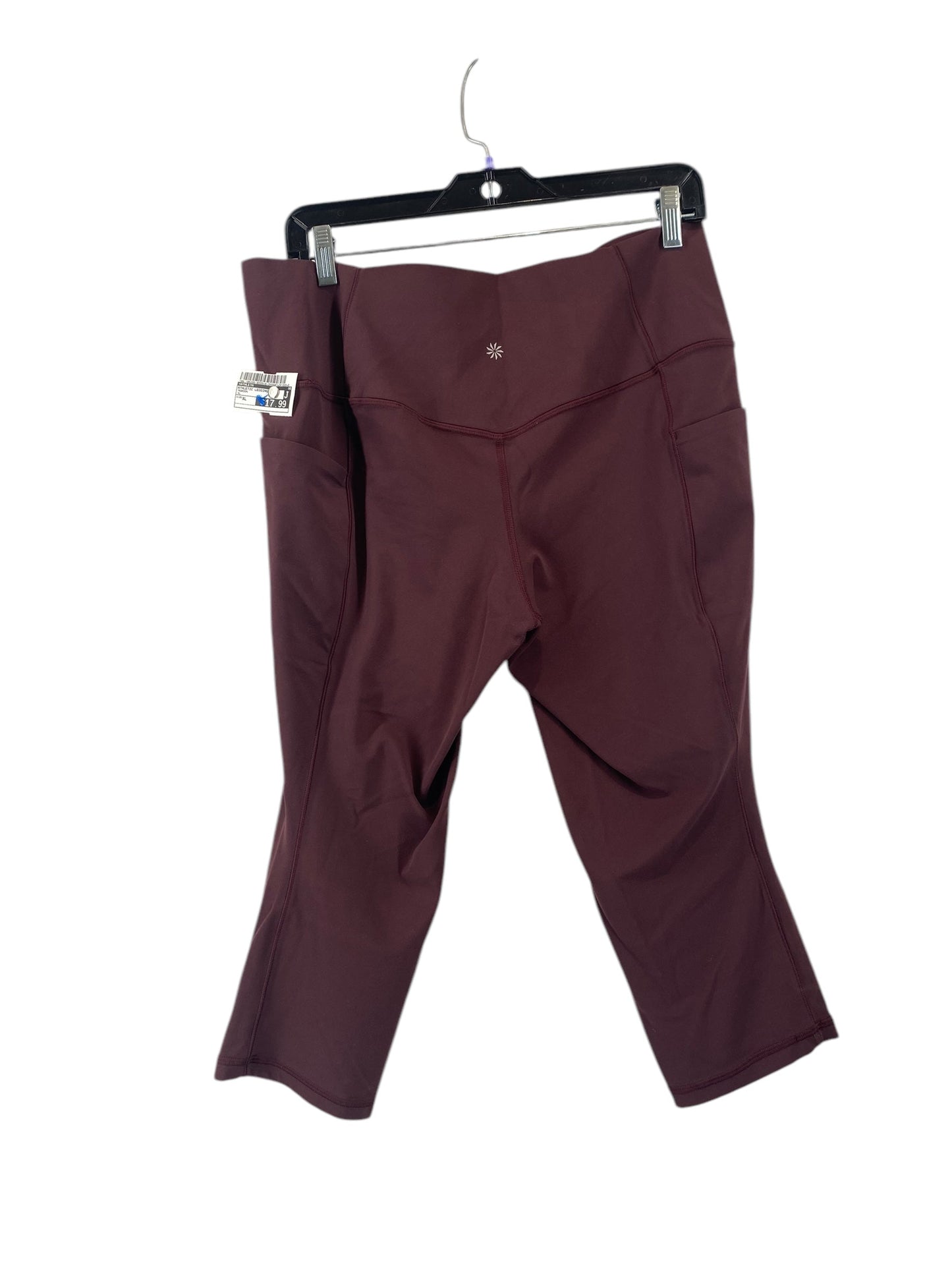 Athletic Leggings By Athleta In Maroon, Size: Xl