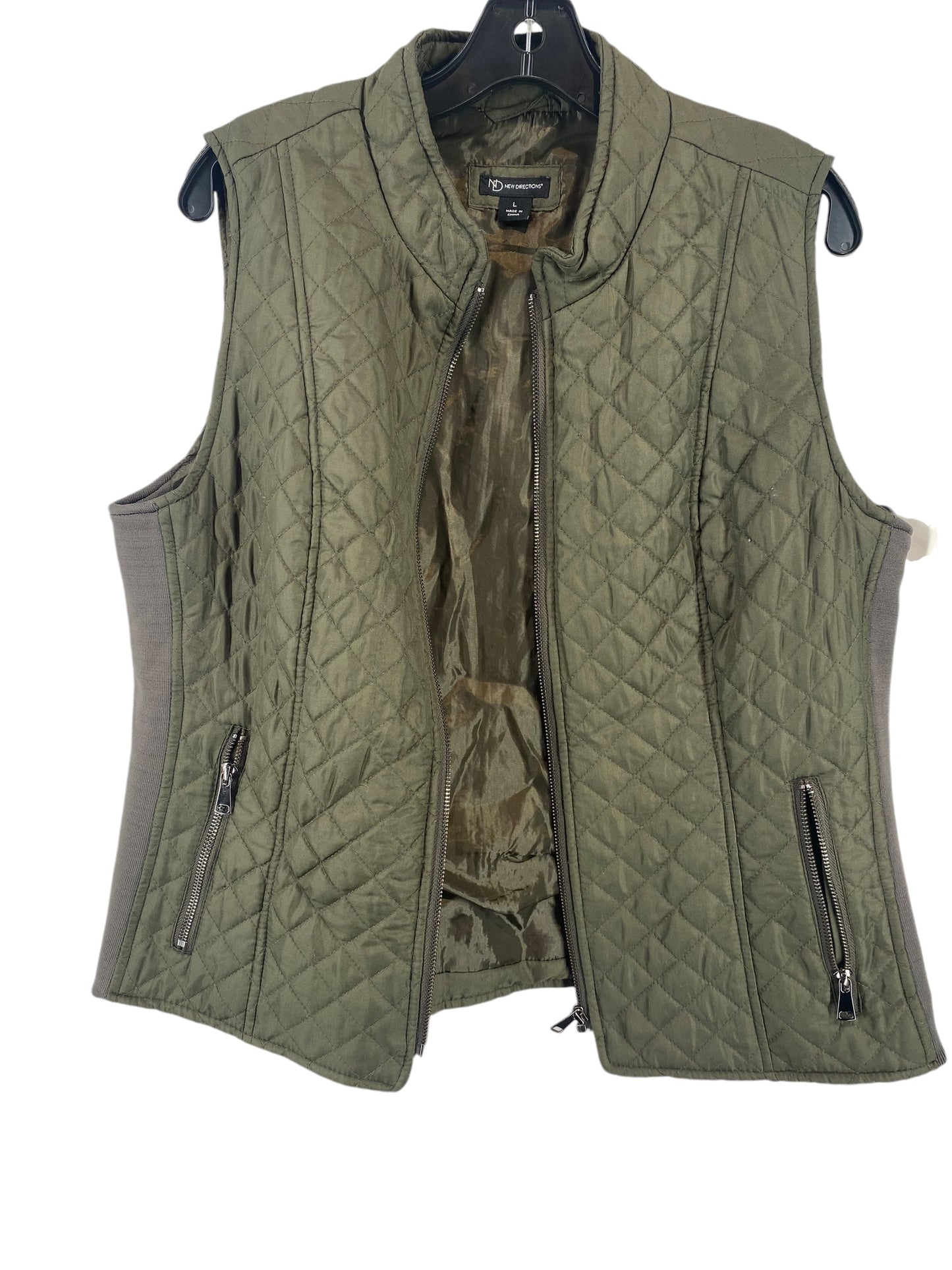 Vest Puffer & Quilted By New Directions In Green, Size: L