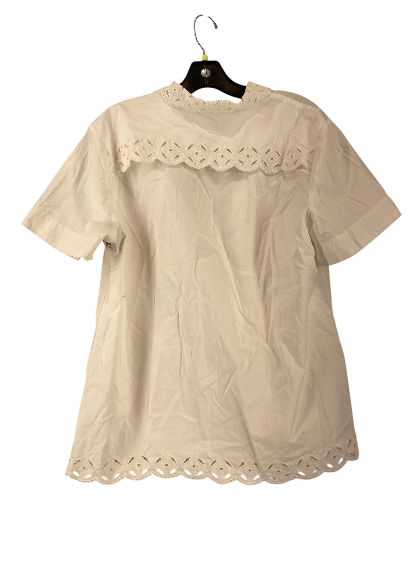 Top Short Sleeve By Banana Republic In White, Size: L