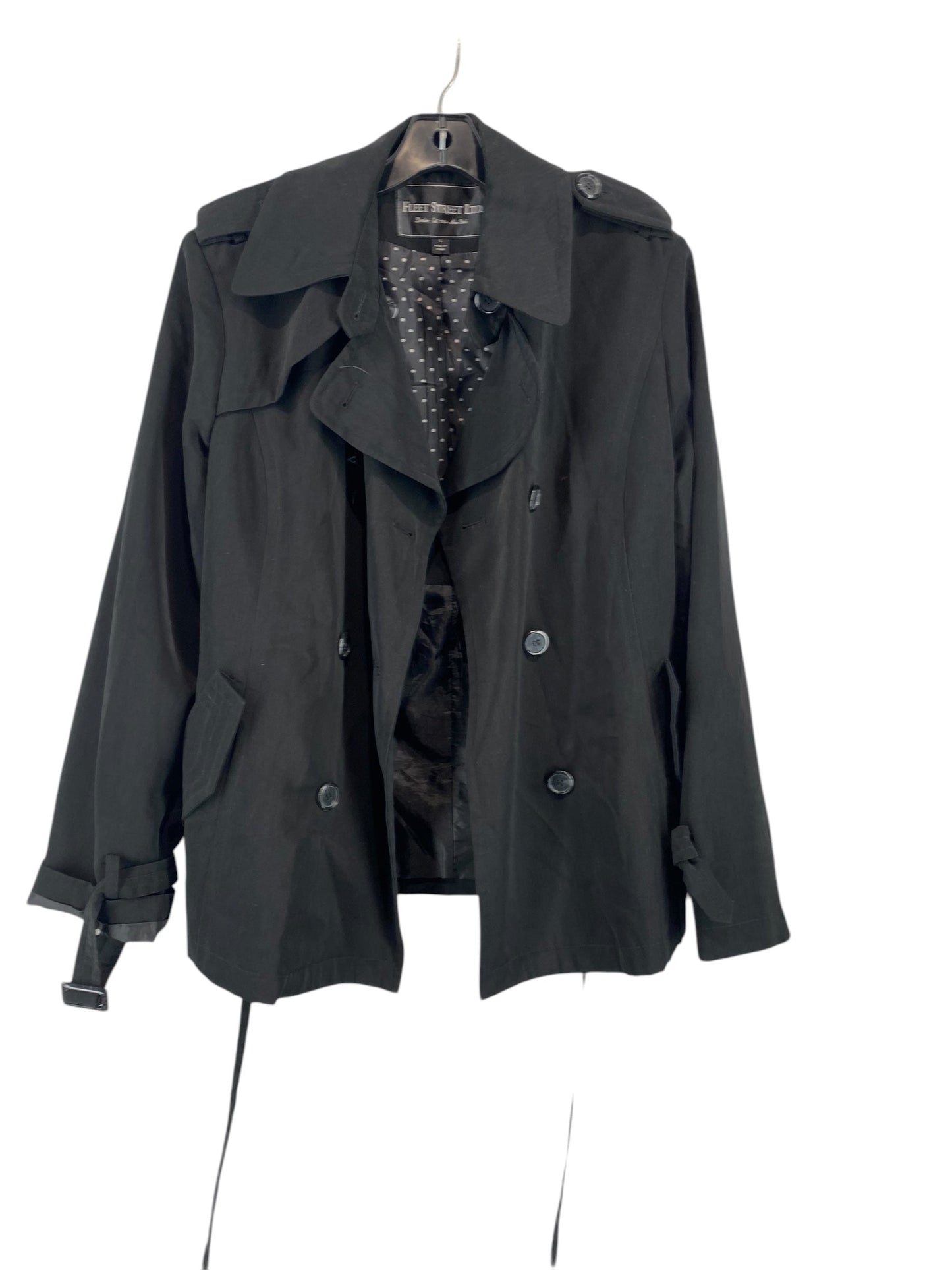 Coat Raincoat By Fleet Street In Black, Size: L