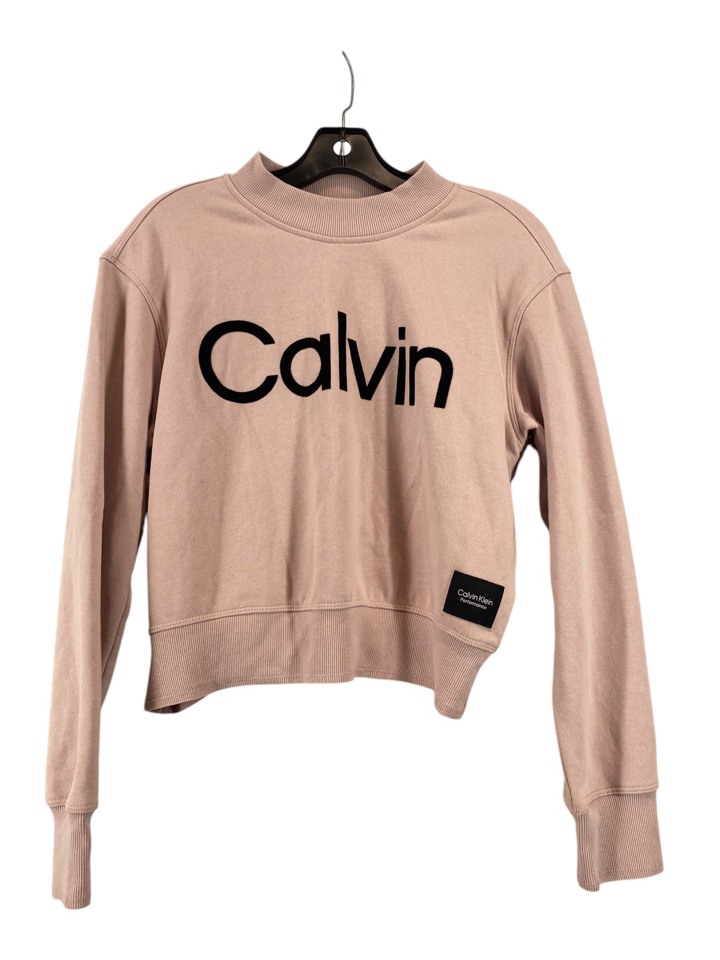 Athletic Top Long Sleeve Crewneck By Calvin Klein Performance In Pink, Size: M