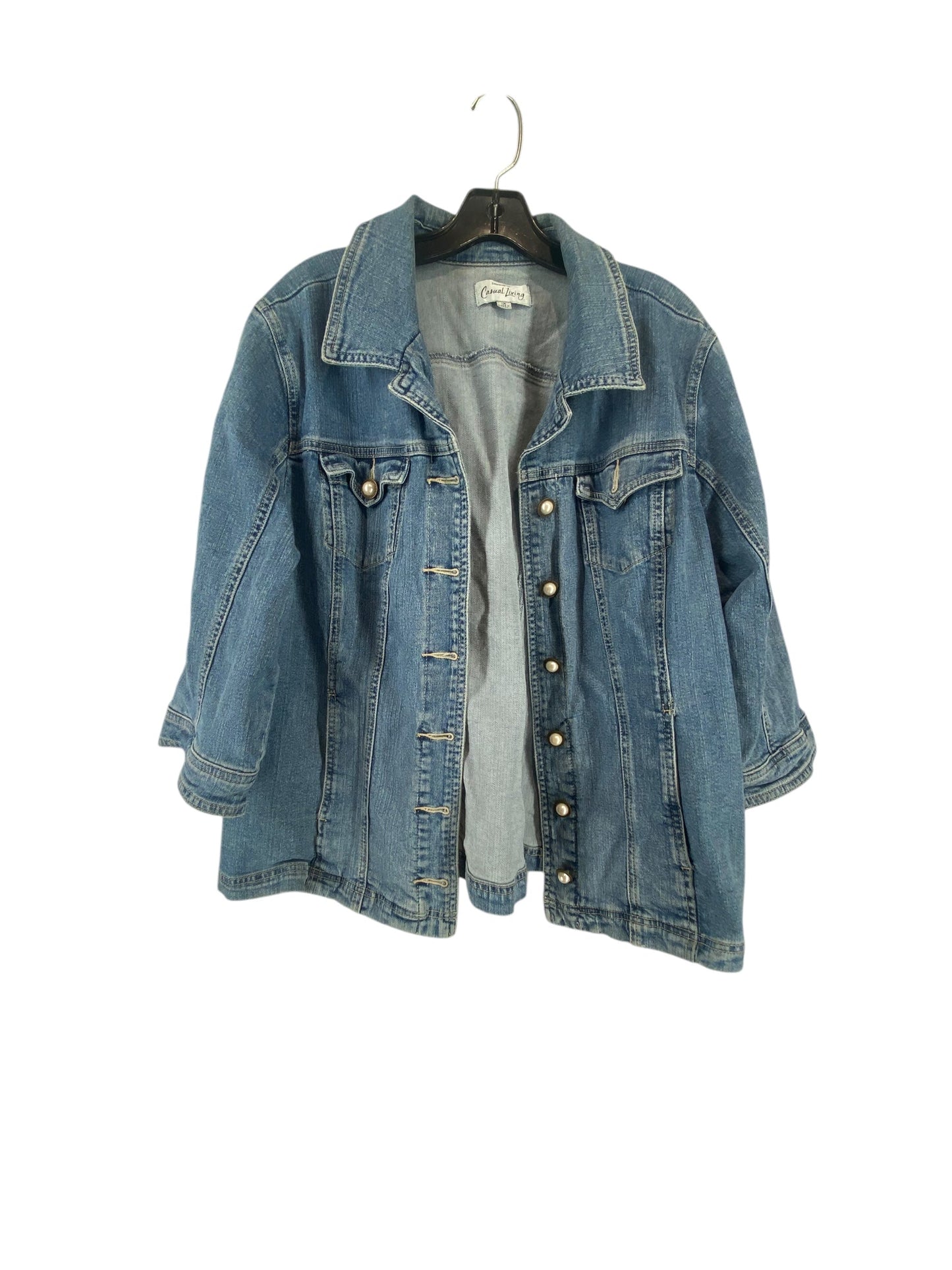 Jacket Denim By Clothes Mentor In Blue Denim, Size: 1x