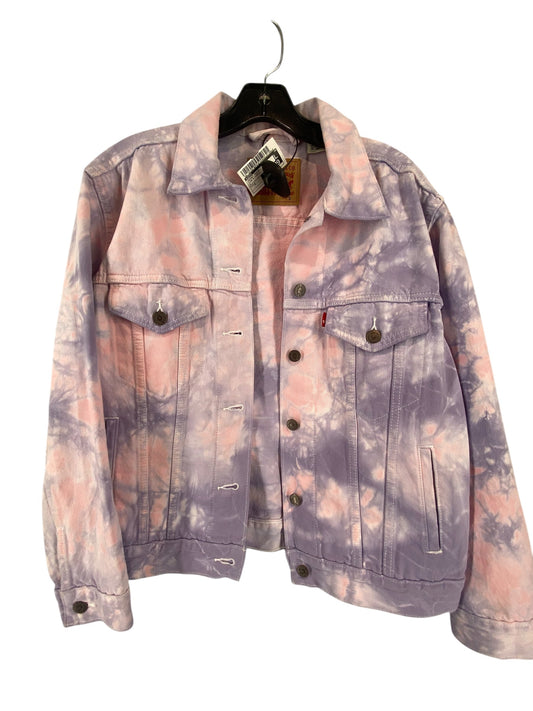 Jacket Denim By Levis In Pink & Purple, Size: S