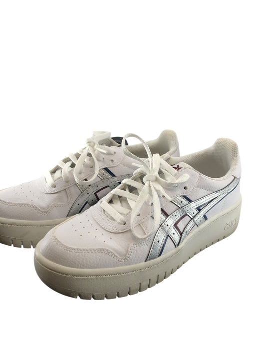 Shoes Sneakers By Asics In Silver & White, Size: 7.5