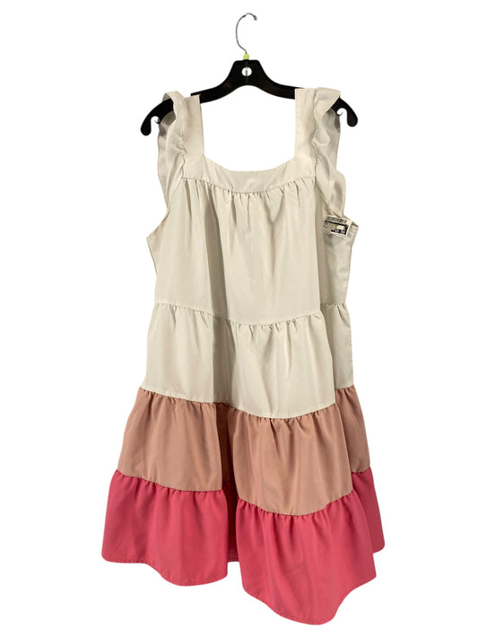 Dress Casual Short By Shein In Pink & White, Size: Xl