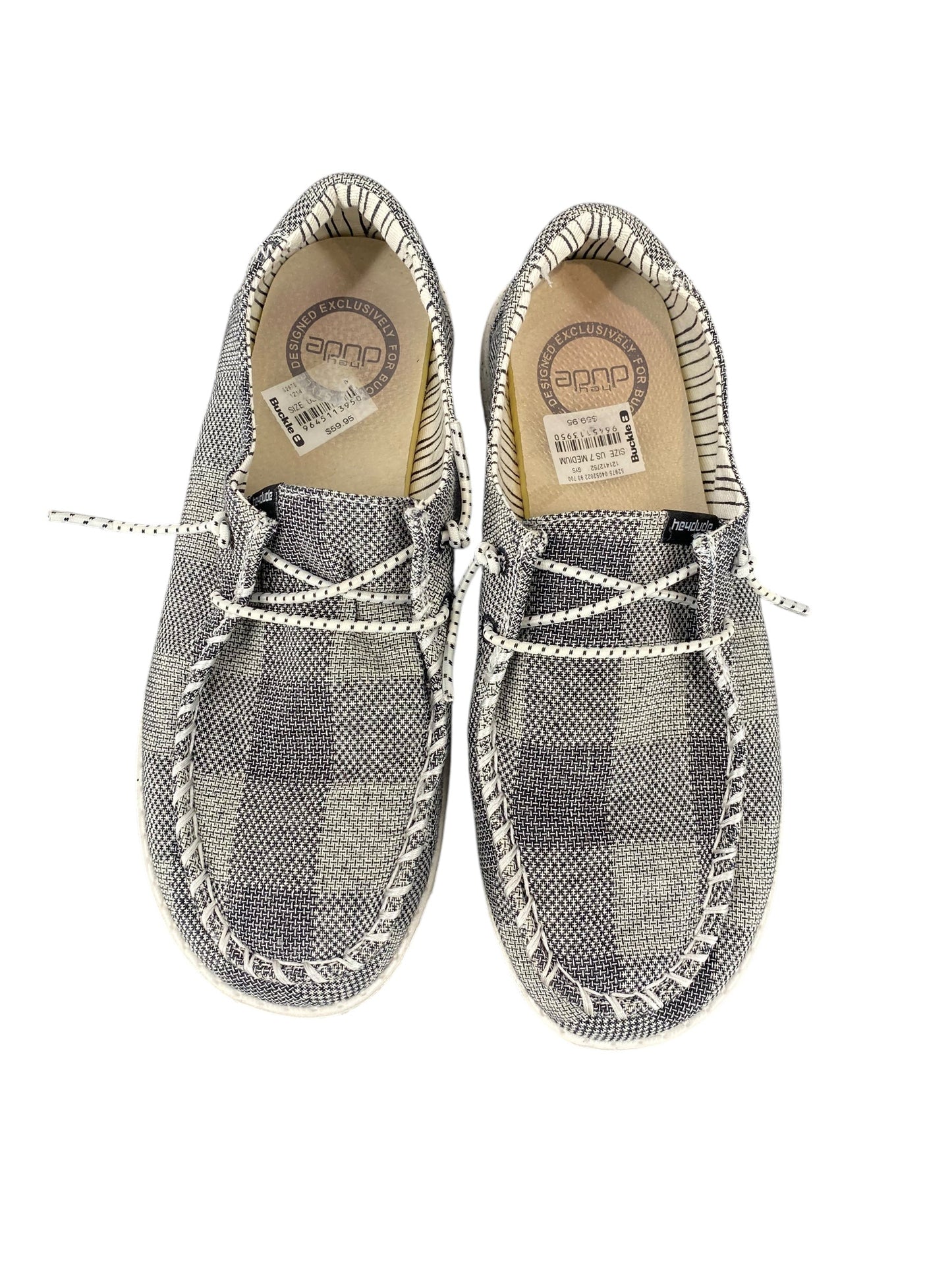 Shoes Flats By Hey Dude In Grey, Size: 7