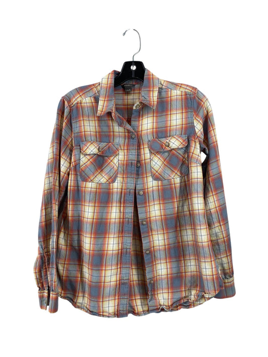 Top Long Sleeve By Eddie Bauer In Plaid Pattern, Size: S