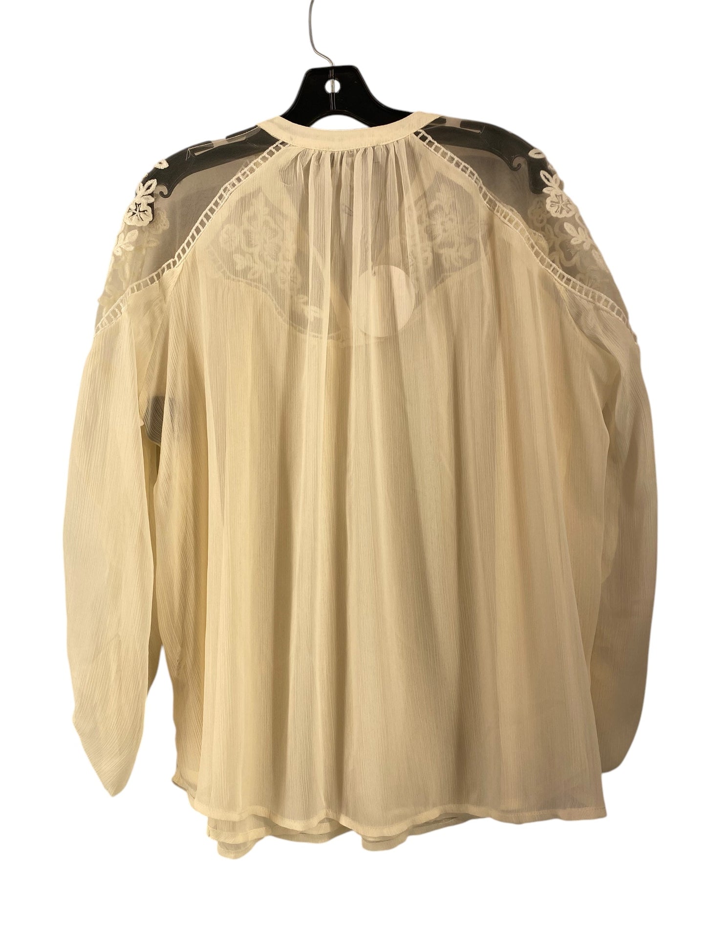 Blouse Long Sleeve By Hayden La In Cream, Size: S